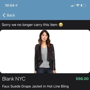 Blank nyc faux suede drape jacket in hotline bling